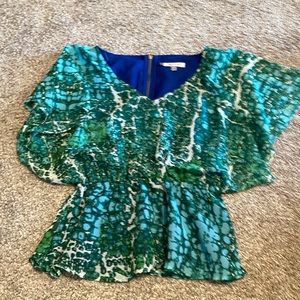 Jennifer Lopez green blouse, size small